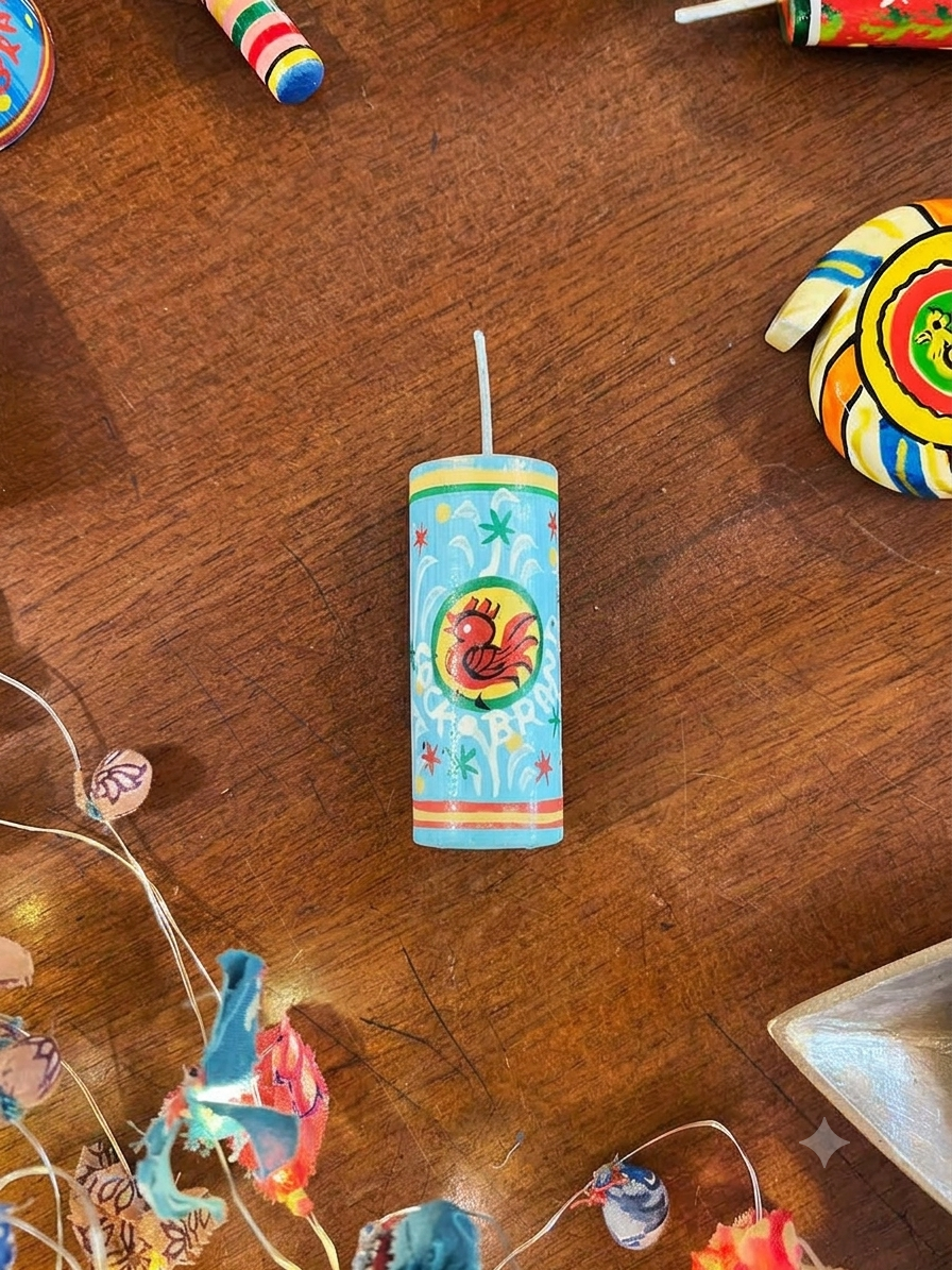 Handpainted Fridge Magnet Cracker : Bullet Wooden