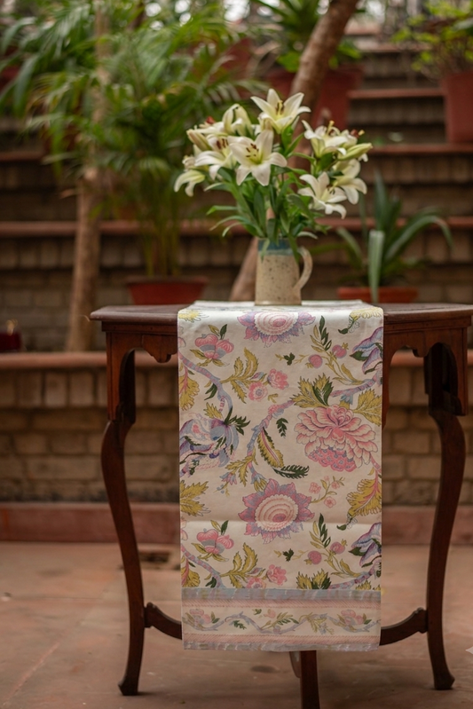 Printed Runner : Kerala Cream Canvas