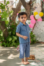 Kids Epaulet Pant : Taj Blue Voile