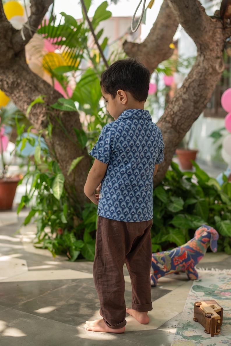 Angad Shirt HS : Taj Blue Voile