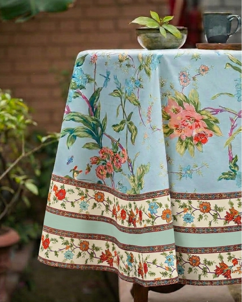 Printed Table Cloth :  Corsica Sky Rd Sheeting