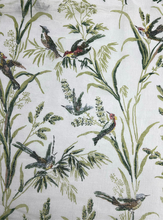 Linen  Fabric  : Humming Bird Natural