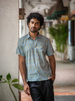 Hangout Shirt Half Sleeves : Ali Boota Blue Cambric