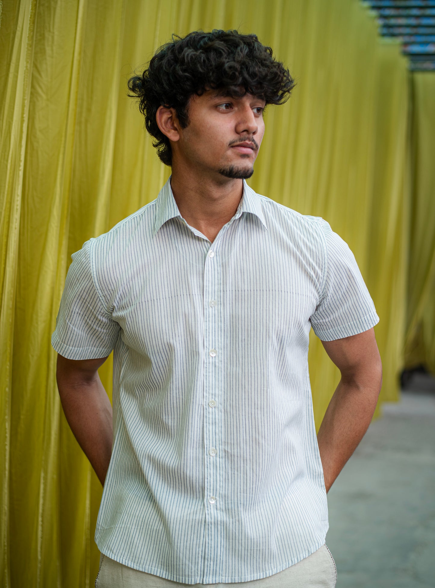 Hangout Shirt HS : CM Stripes Blue Voile