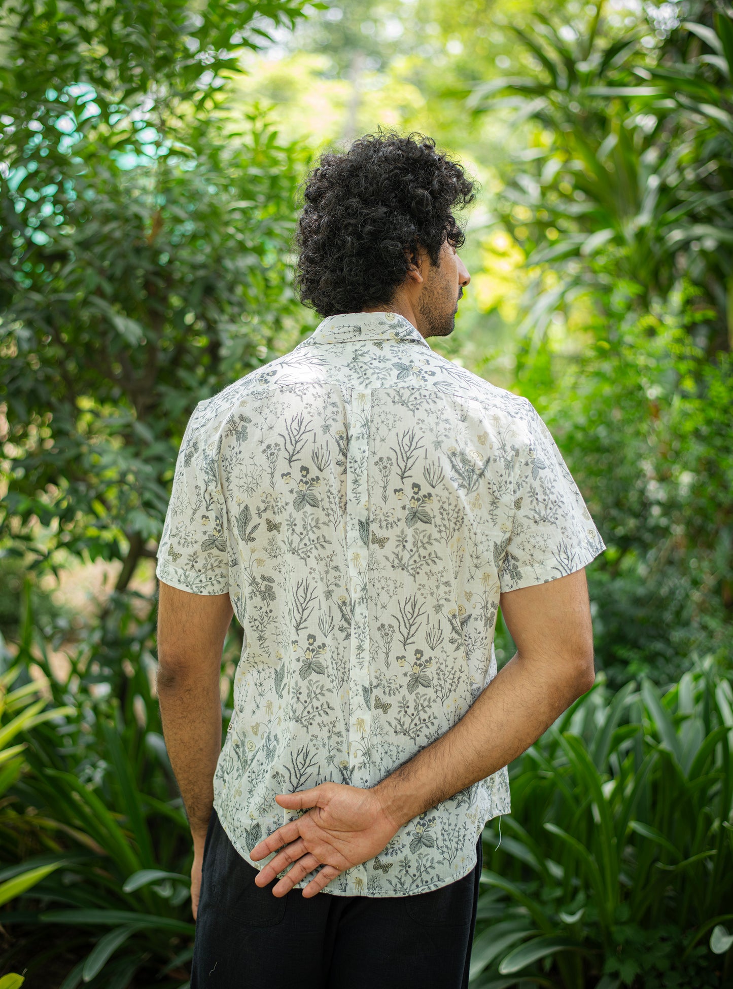 Hangout Shirt Half Sleeves : Woodland Natural Voile