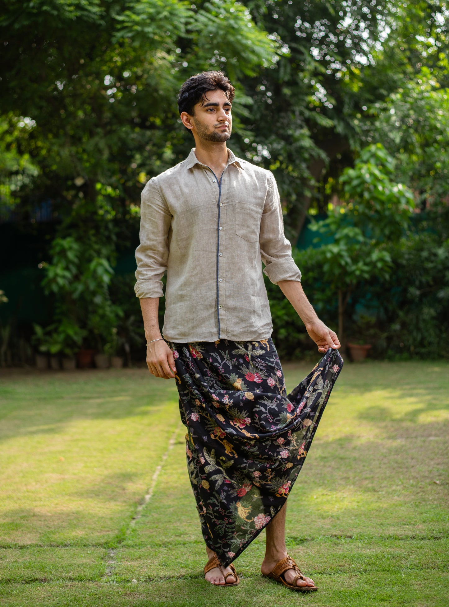 Hangout Shirt FS : Selvedge Beige Linen