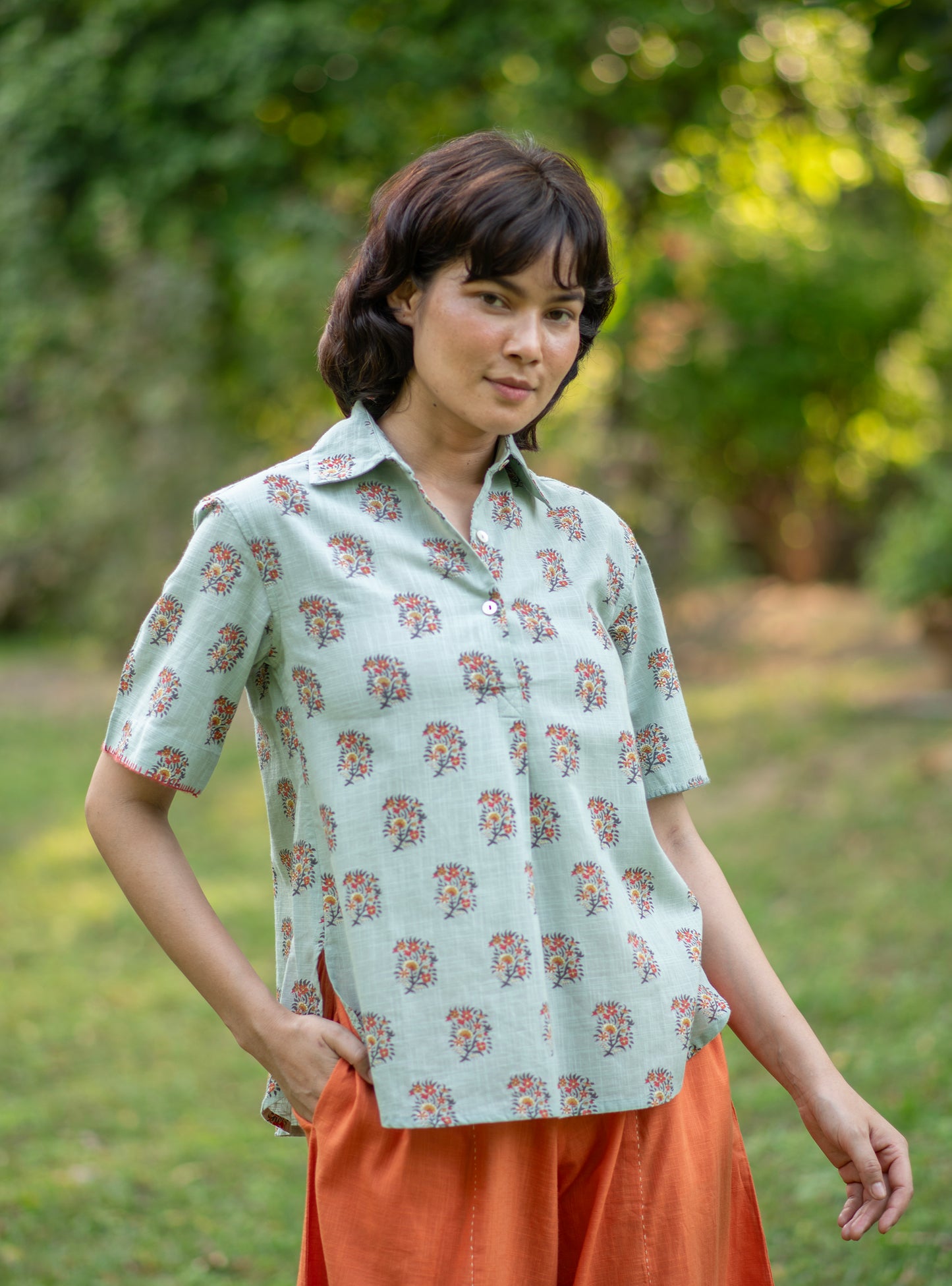 Hyuns Shirt : Alyssa Blue Slub