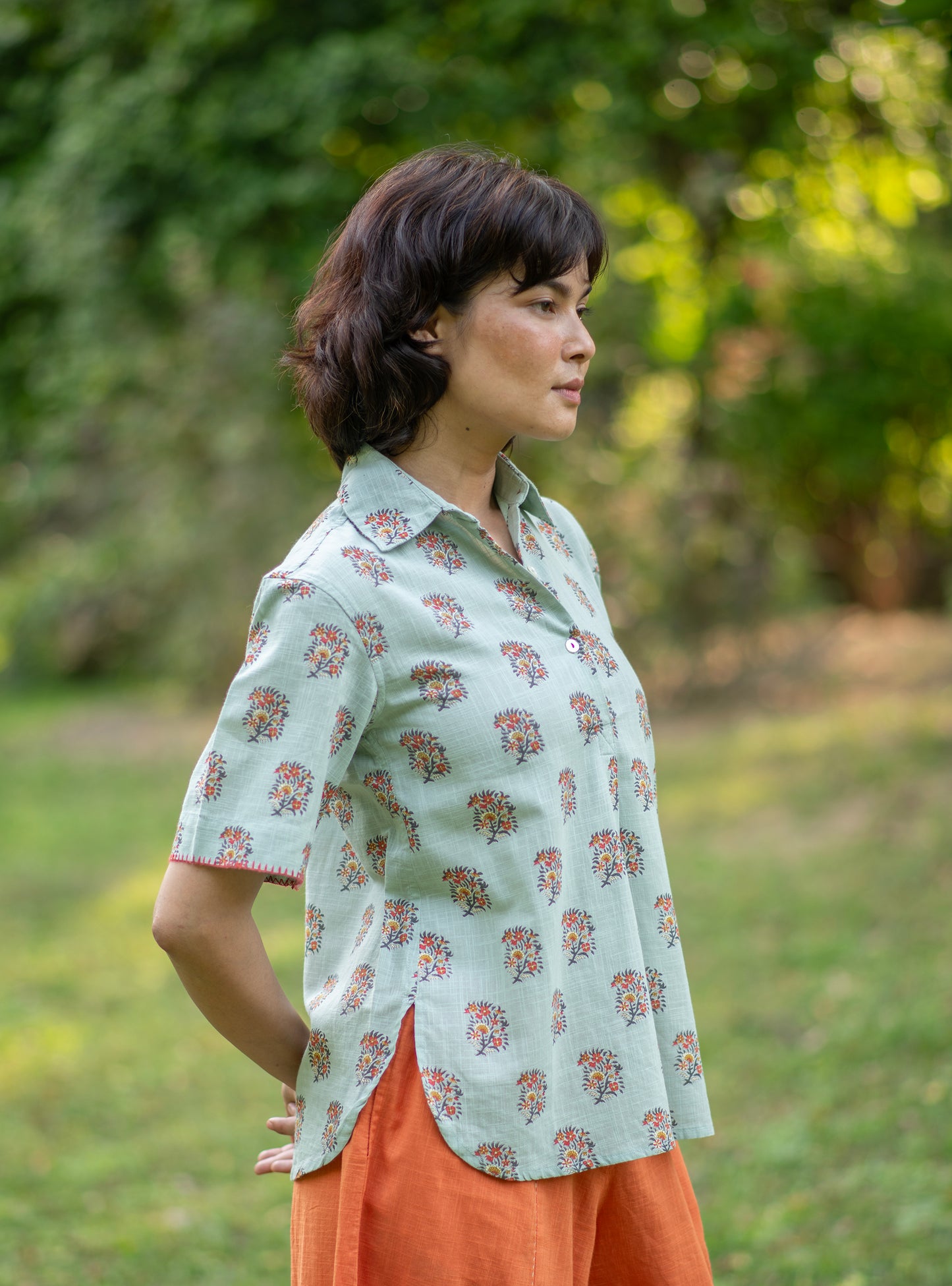 Hyuns Shirt : Alyssa Blue Slub