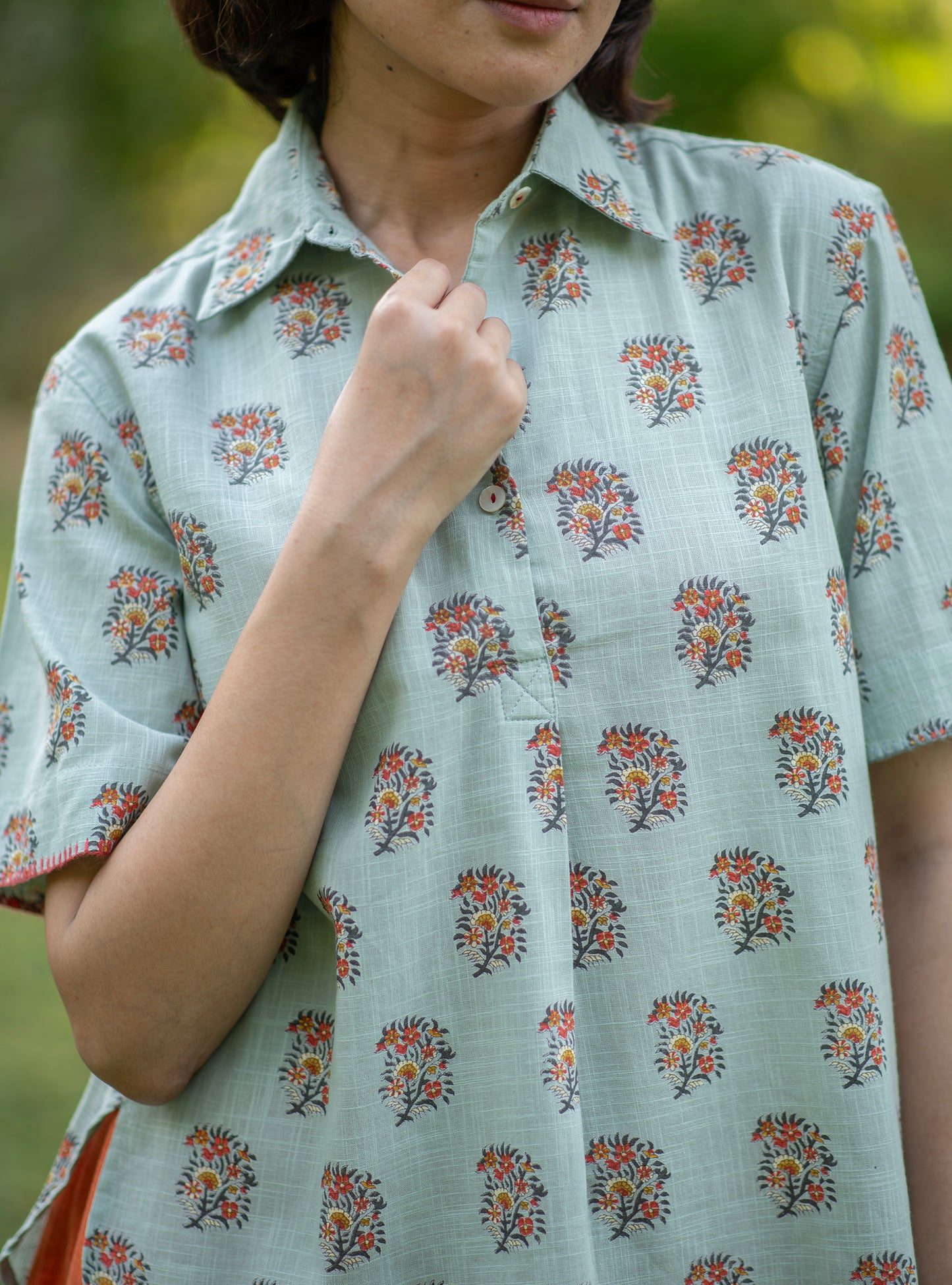 Hyuns Shirt : Alyssa Blue Slub