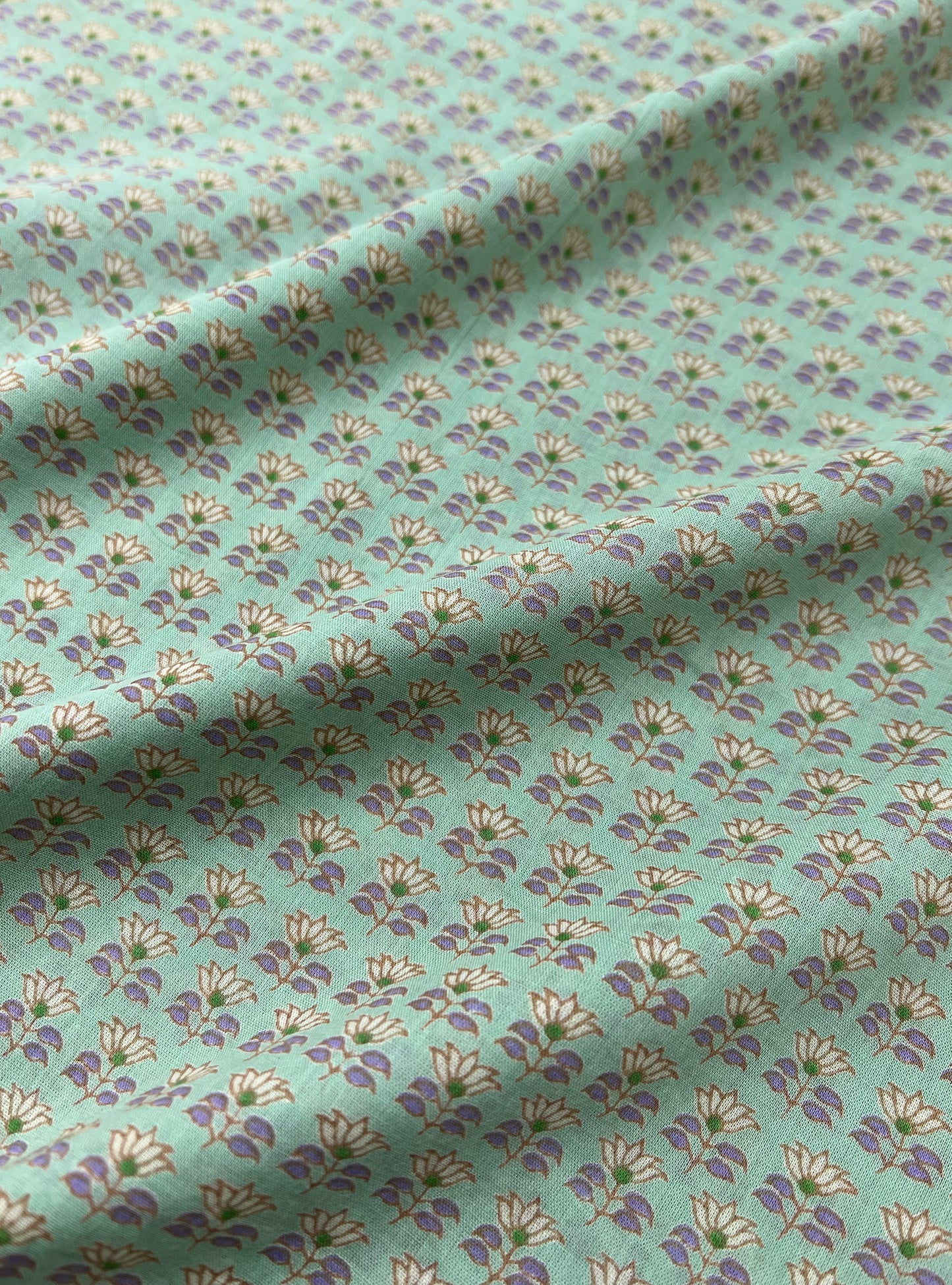Cotton Voile  Fabric  : Kamal Buti Mint