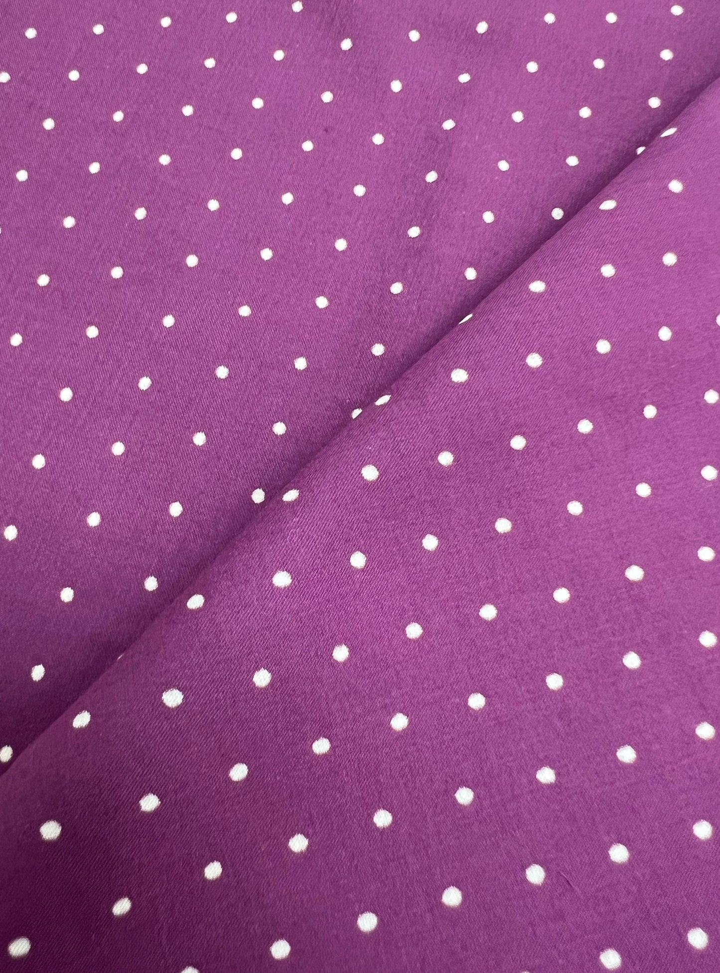 Cotton Satin Fabric  : Dots Jamun