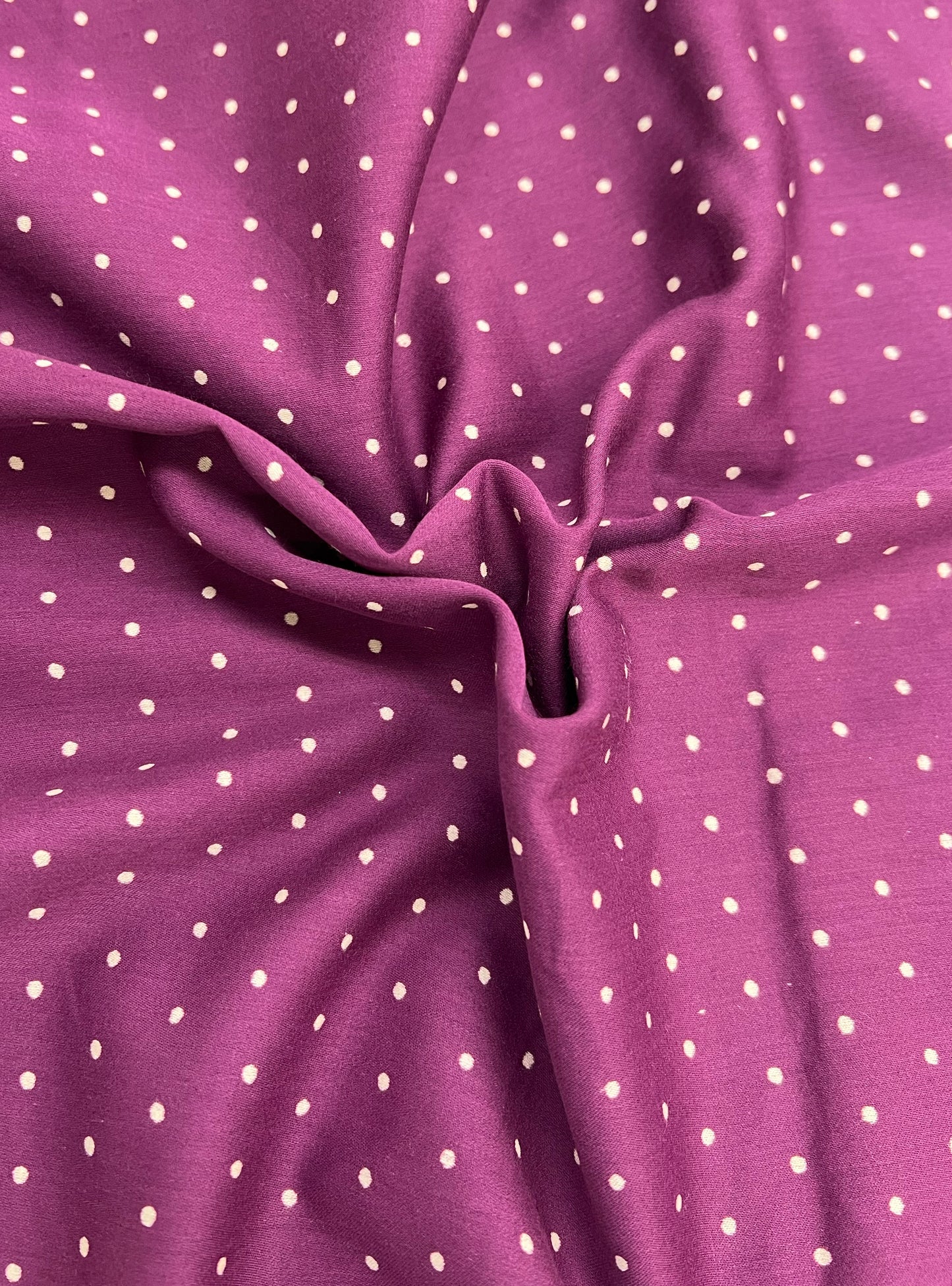 Cotton Satin Fabric  : Dots Jamun