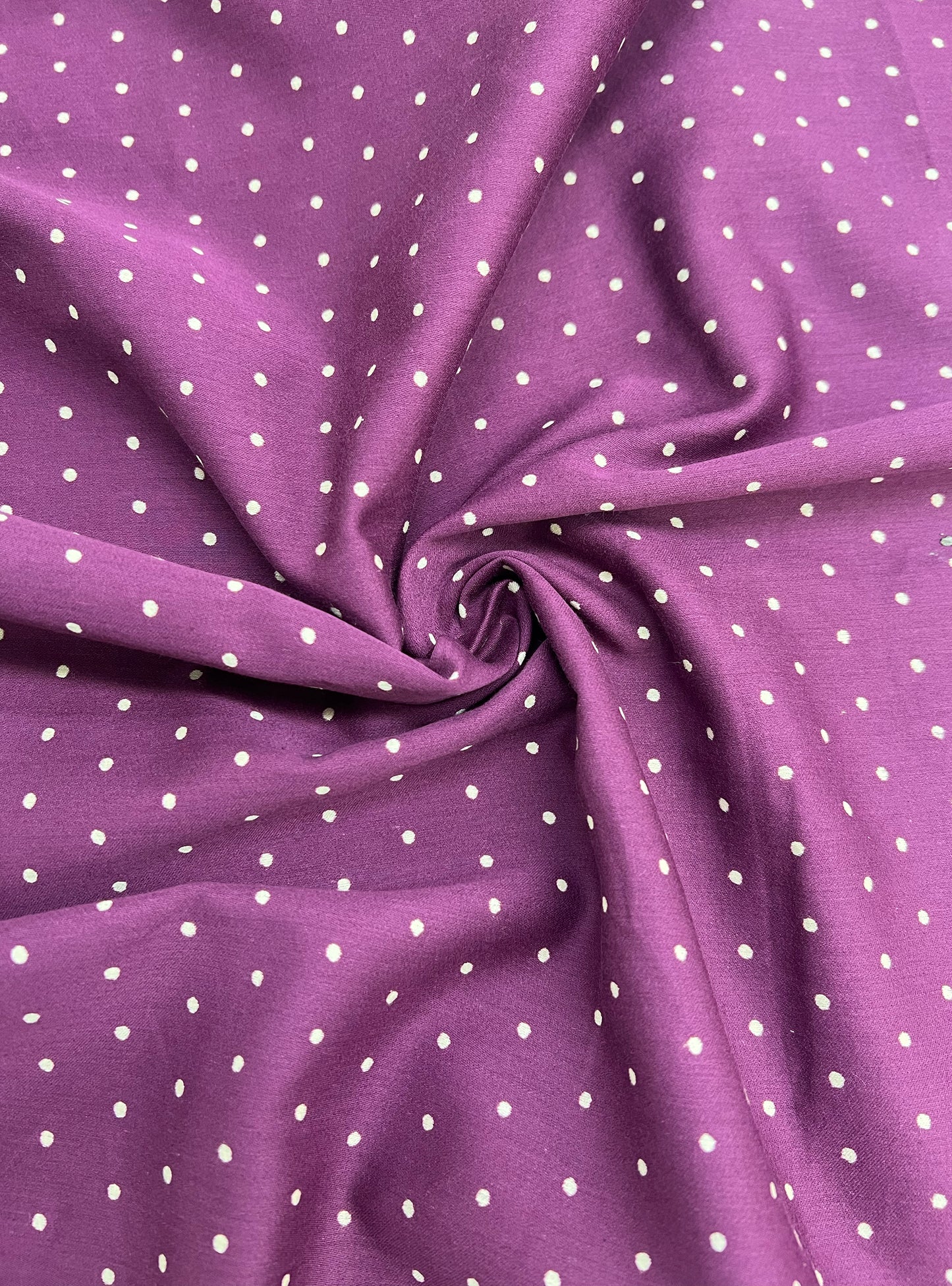 Cotton Satin Fabric  : Dots Jamun