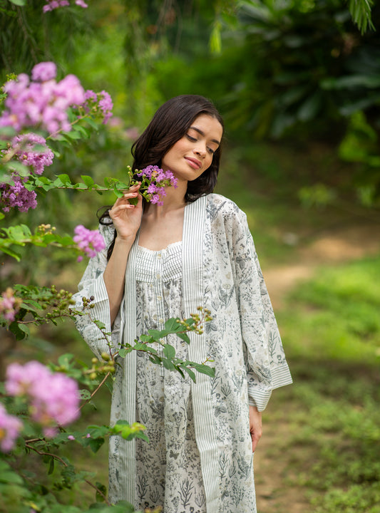 Joy Kimono : Woodland Natural Voile