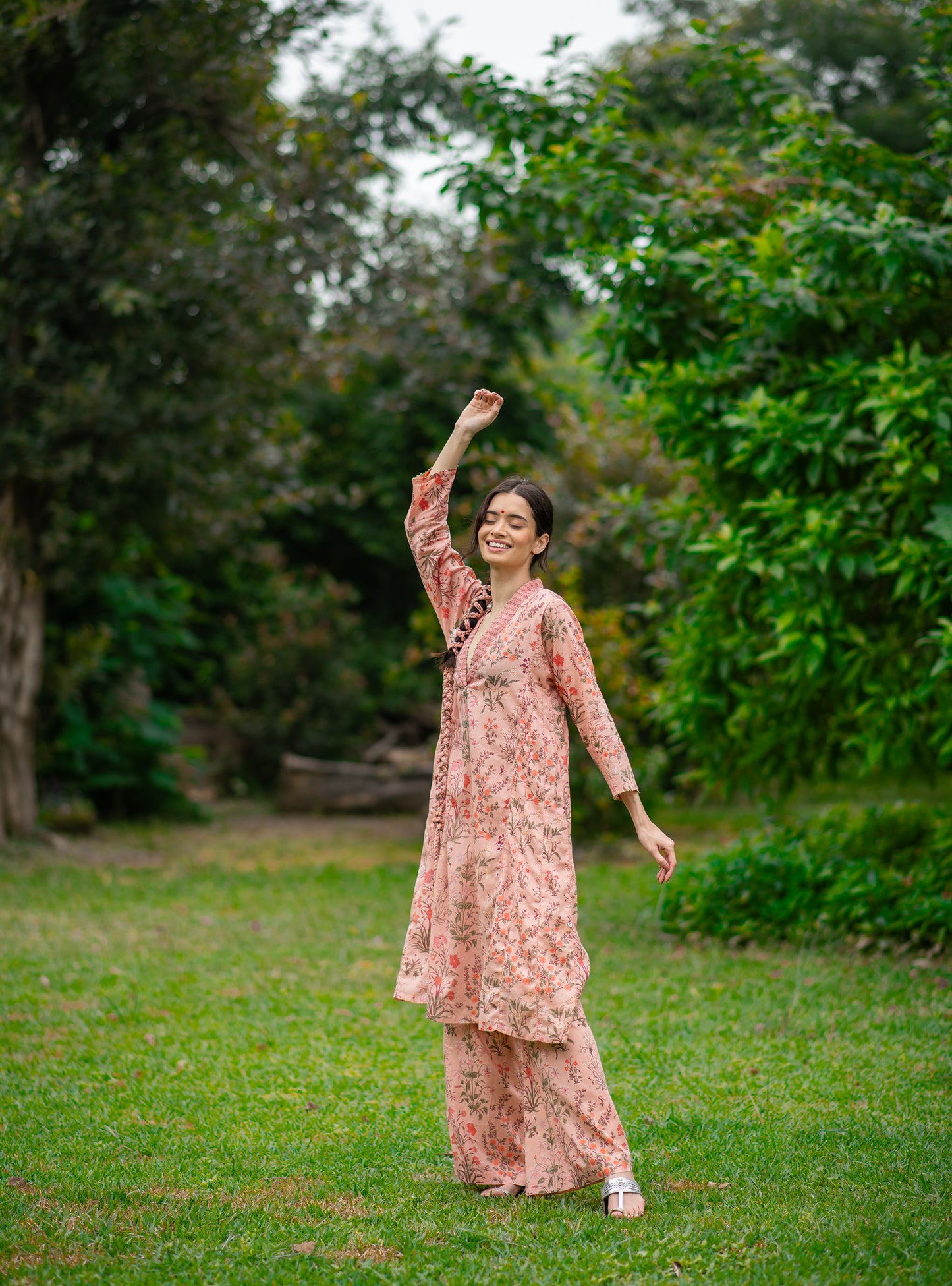 Kanan Kurta : Garden Blush Voile