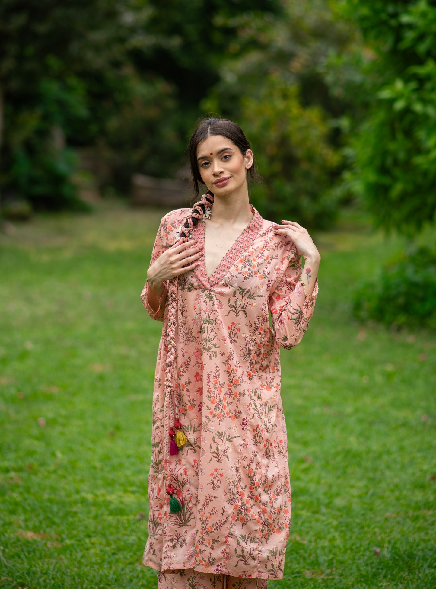 Kanan Kurta : Garden Blush Voile