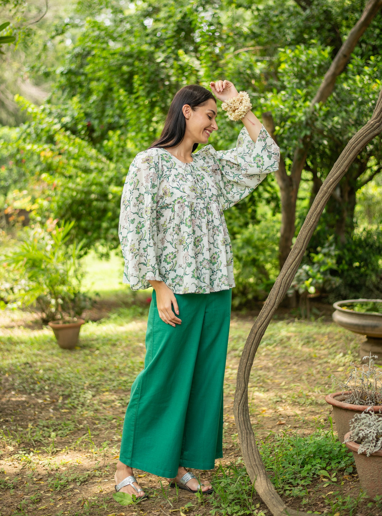 Katchi Top : Chrysanthemum Ivory Voile