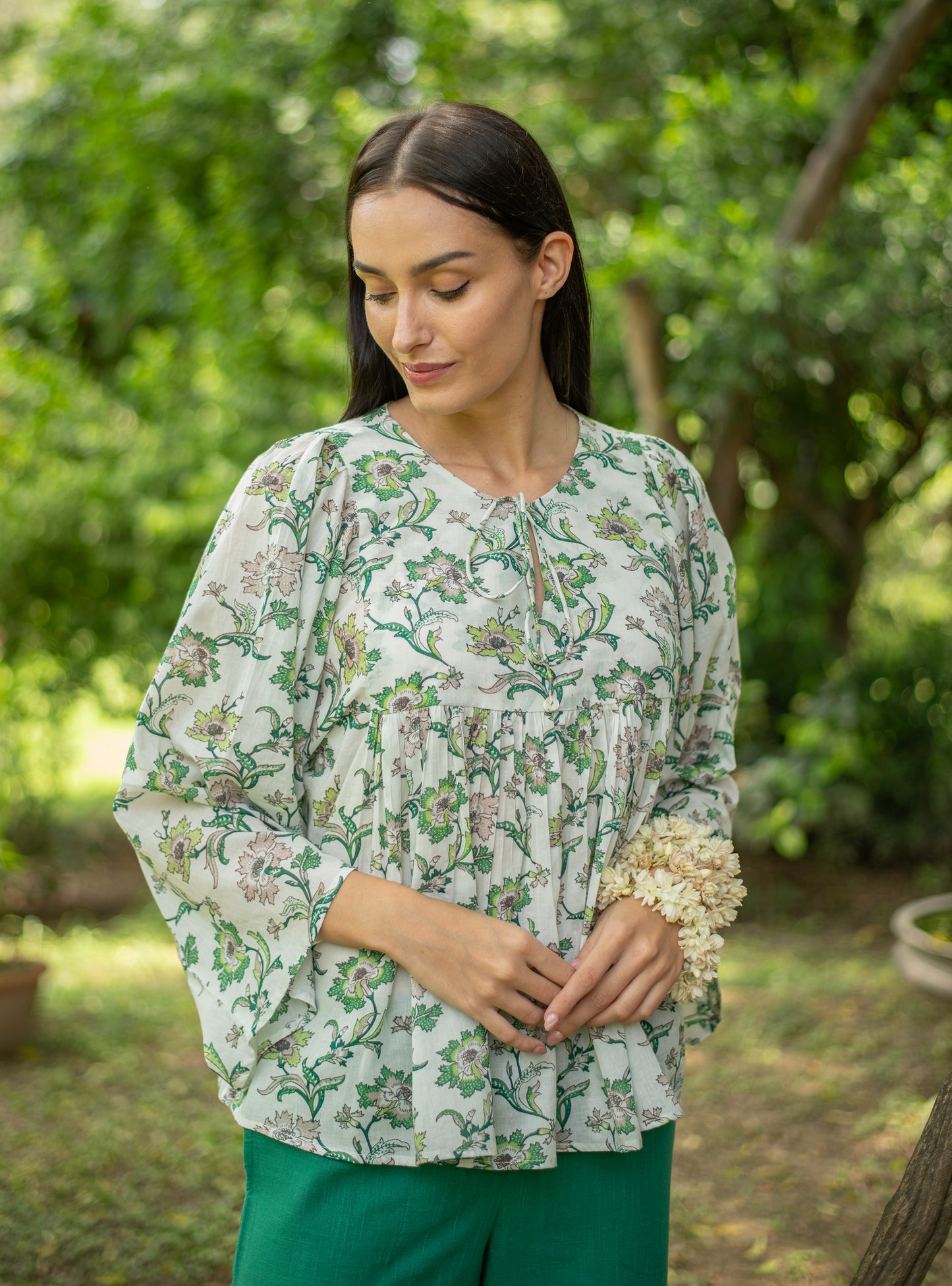 Katchi Top : Chrysanthemum Ivory Voile