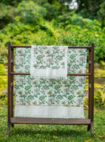 Kerala Hand Towel : Chrysanthemum Ivory Handloom