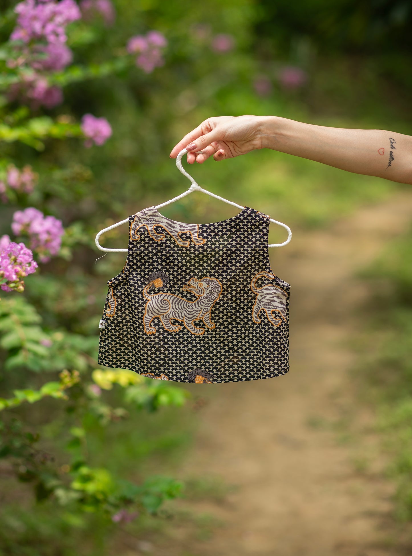 Kids Angel Top : Tiger Black Voile