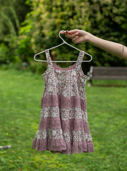 Kids Butterfly Dress : Camryn Mocha Voile