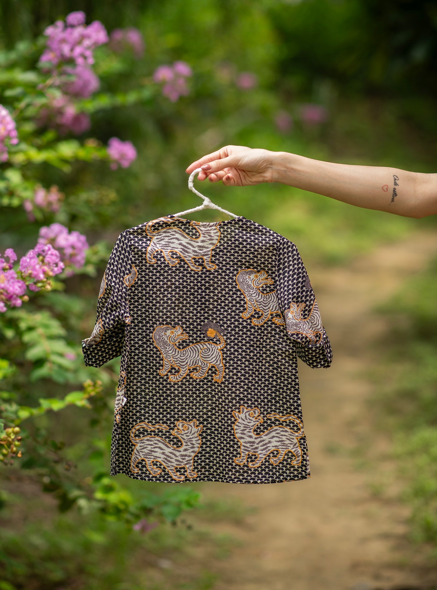 Kids Classic Kurta : Tiger Black Voile