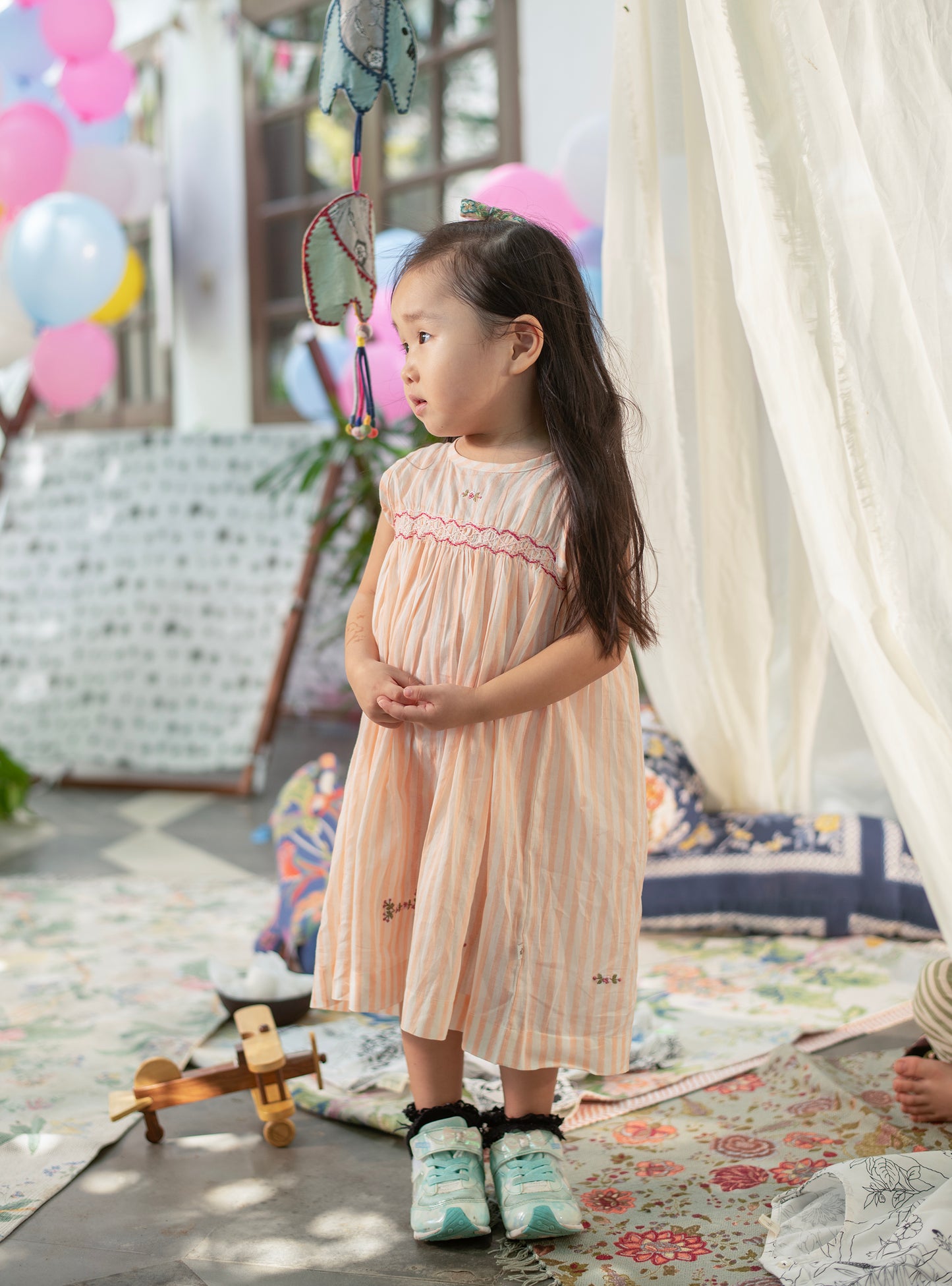 Kids Smock Dress : Lemur Blush Voile