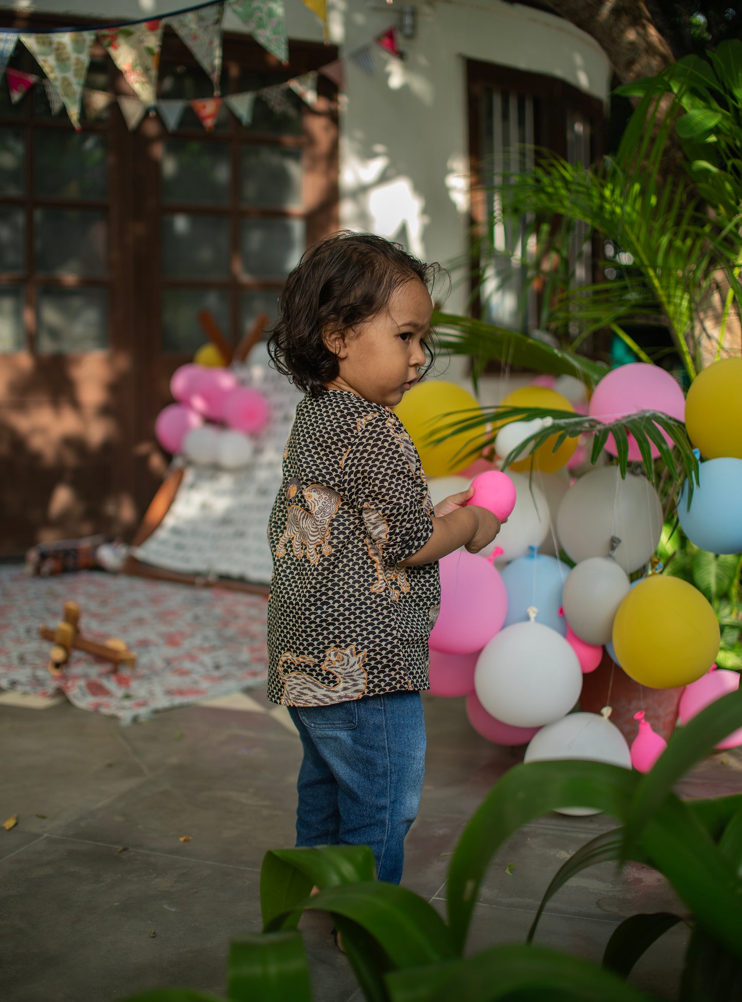 Kids Classic Kurta : Tiger Black Voile