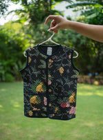 Kids Quilted Vest Rev : Ubud Black Voile