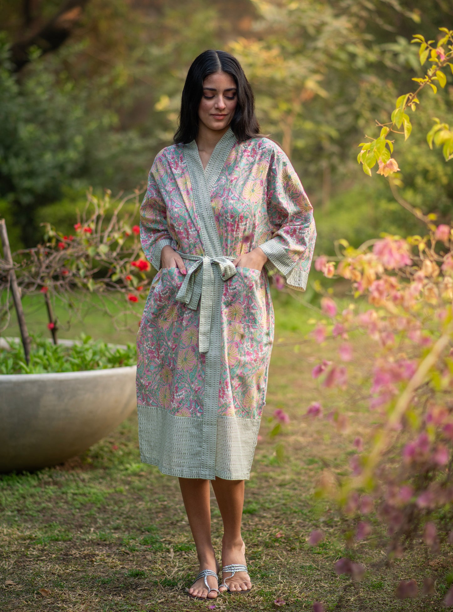Joy Kimono : Palm Pink One Size Voile
