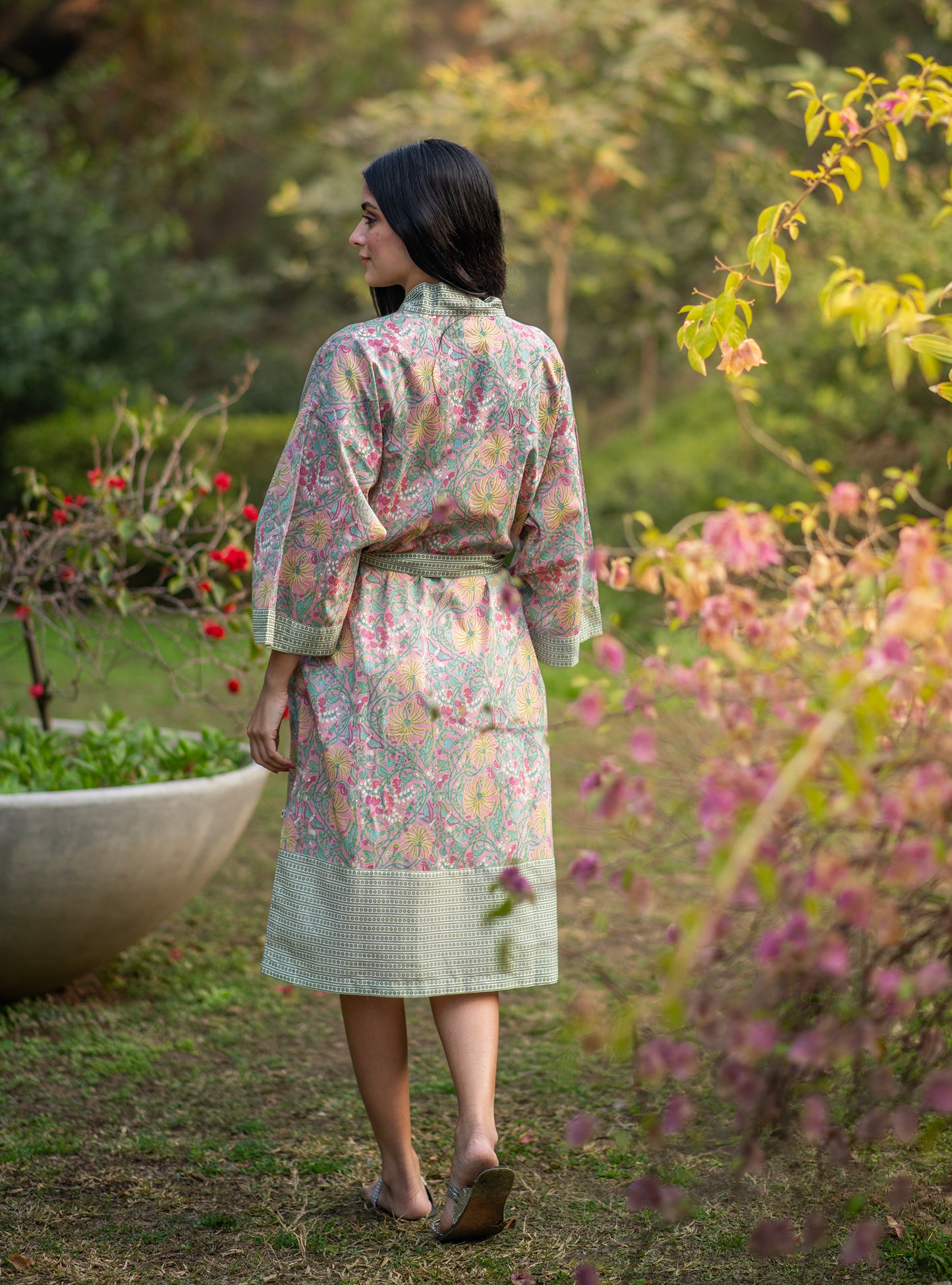 Joy Kimono : Palm Pink One Size Voile