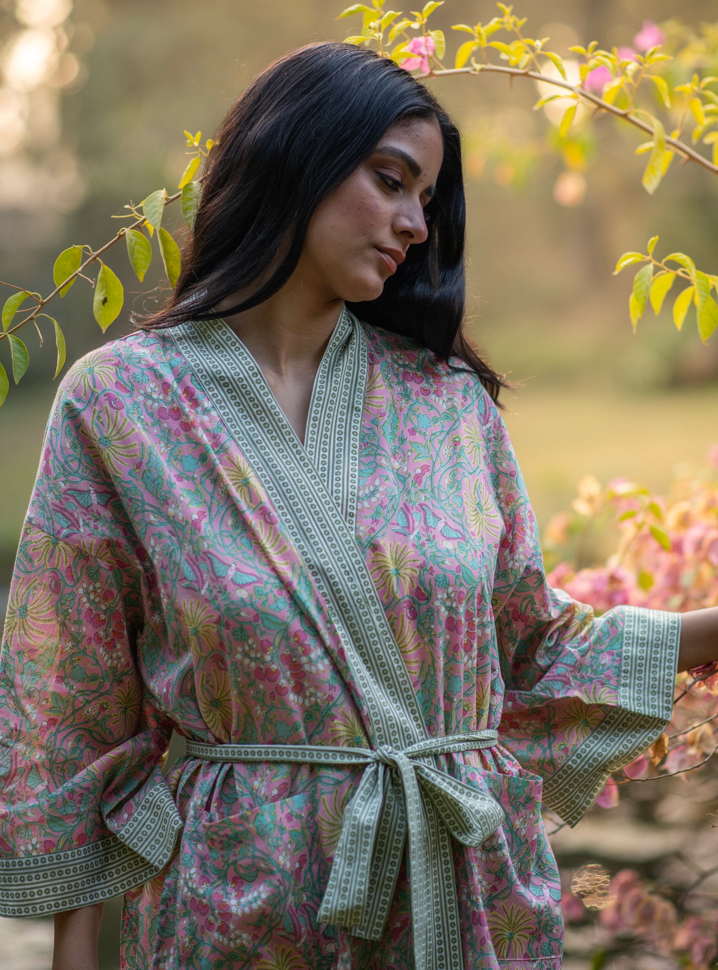 Joy Kimono : Palm Pink One Size Voile