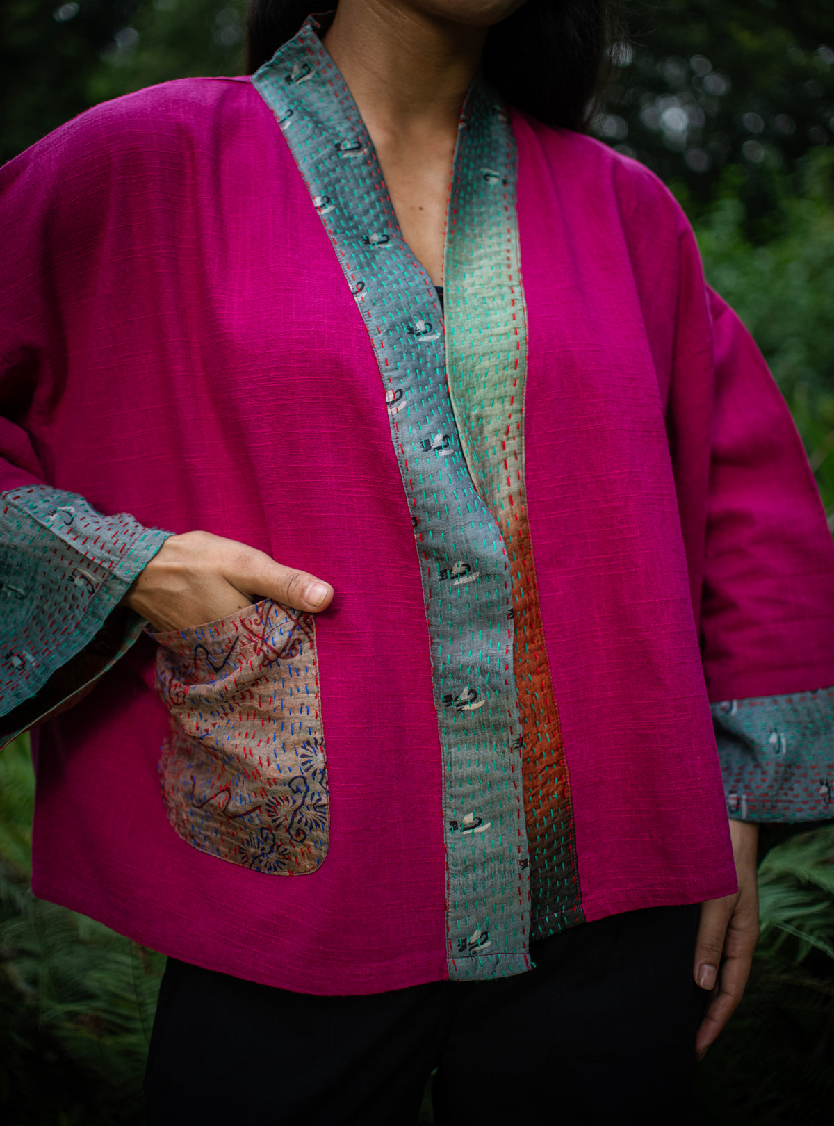 Kimono Shrug : Rani Textured+Gudri Silk