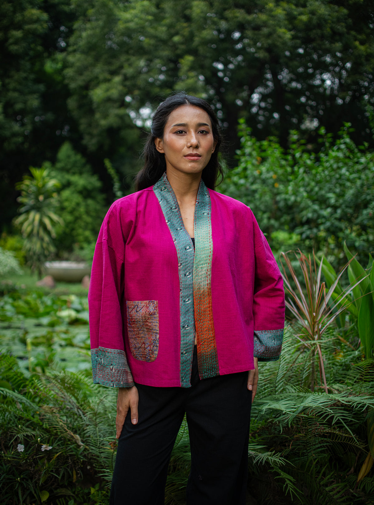 Kimono Shrug : Rani Textured+Gudri Silk