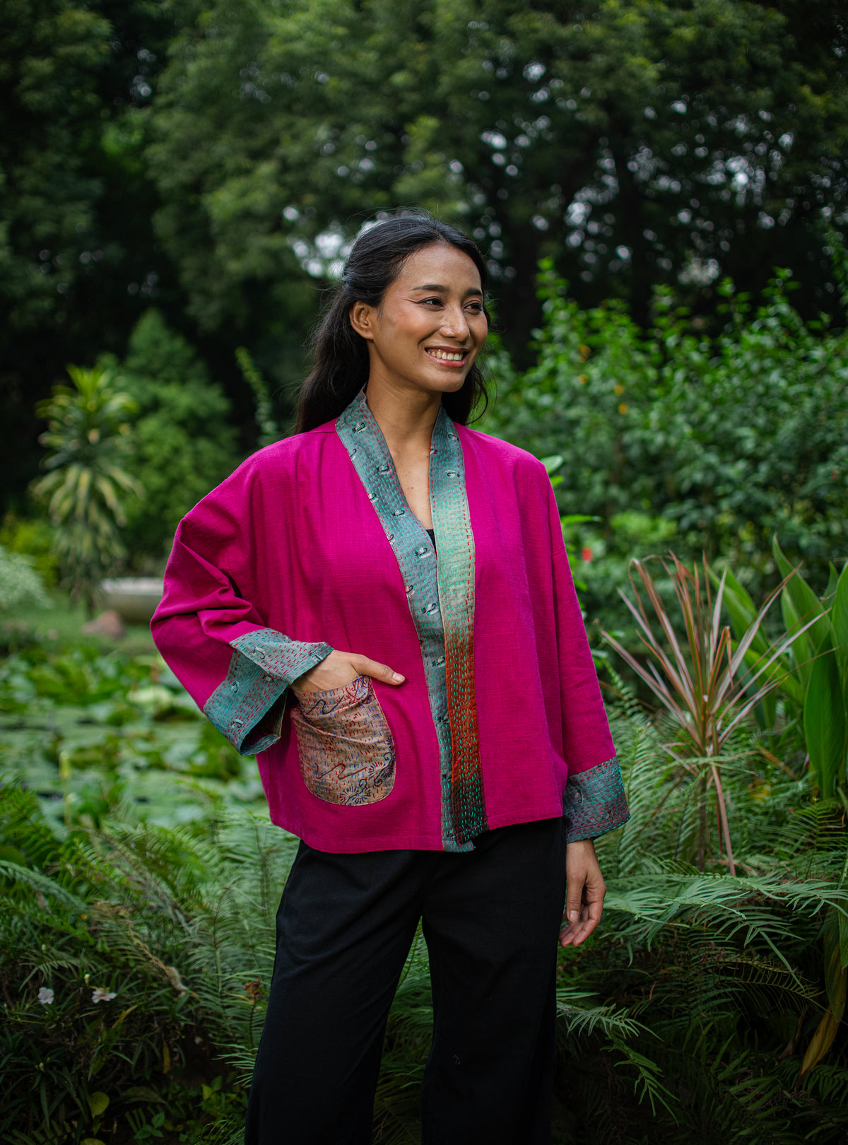 Kimono Shrug : Rani Textured+Gudri Silk
