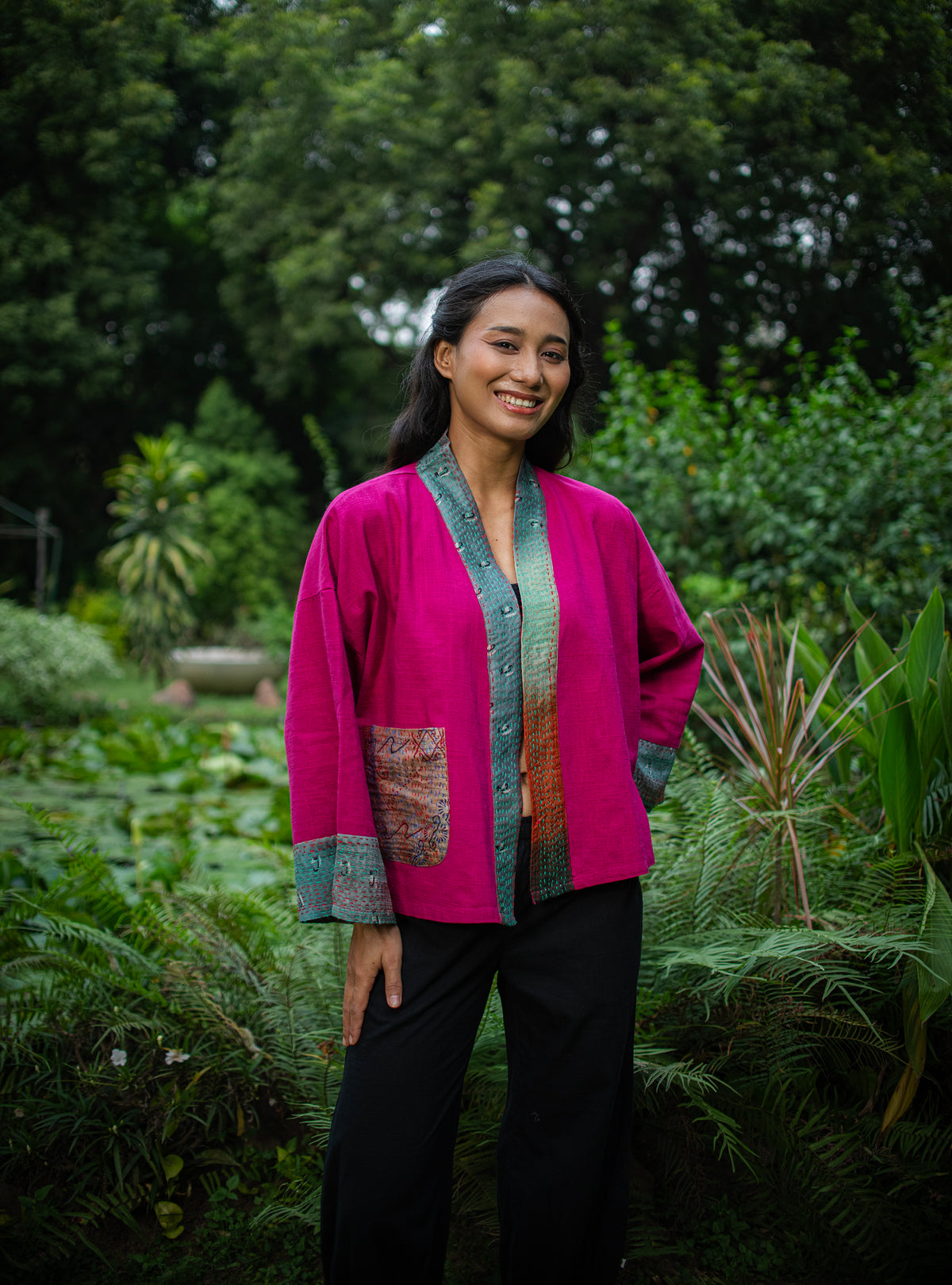 Kimono Shrug : Rani Textured+Gudri Silk