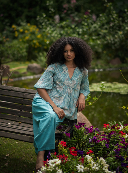 Kite Top : Tiger Turq Voile