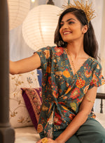 Knot Top : Malabar Emerald Chanderi