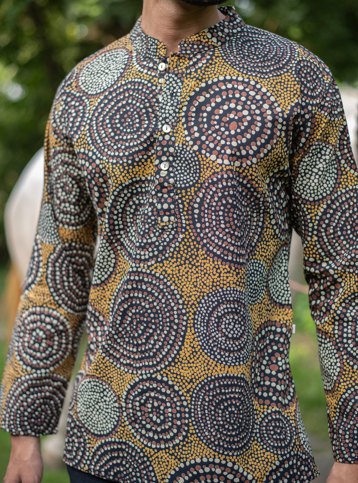 Mens Kurti : B Dots Black