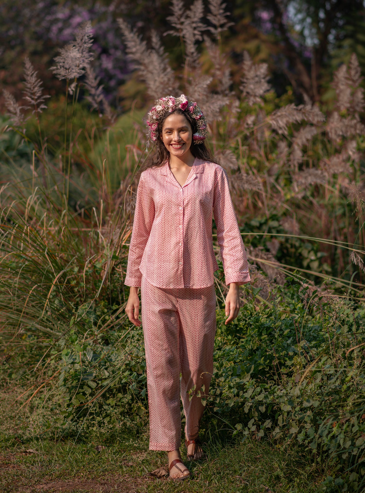 Vanessa PJ Set : Laurel Dotty Pink Voile