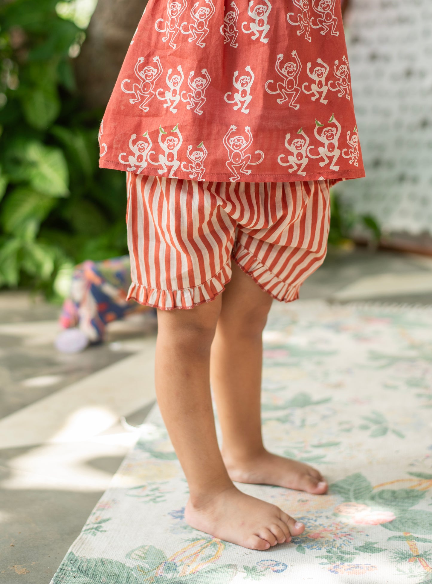 Kids Frill Shorts : Lemur Rust Voile
