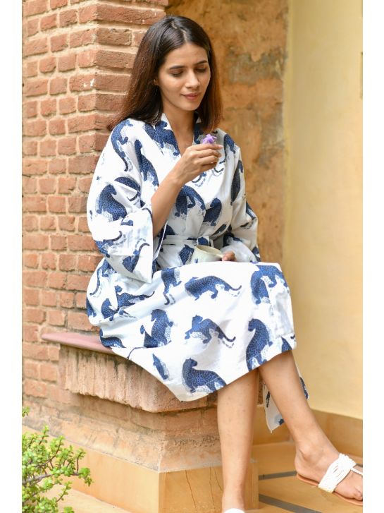 kimono leopard white