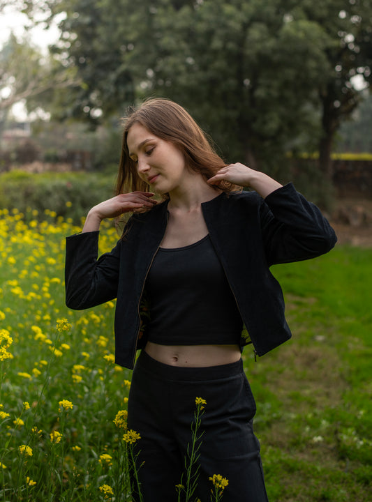 Lucy Jacket : Solid Black Corduroy