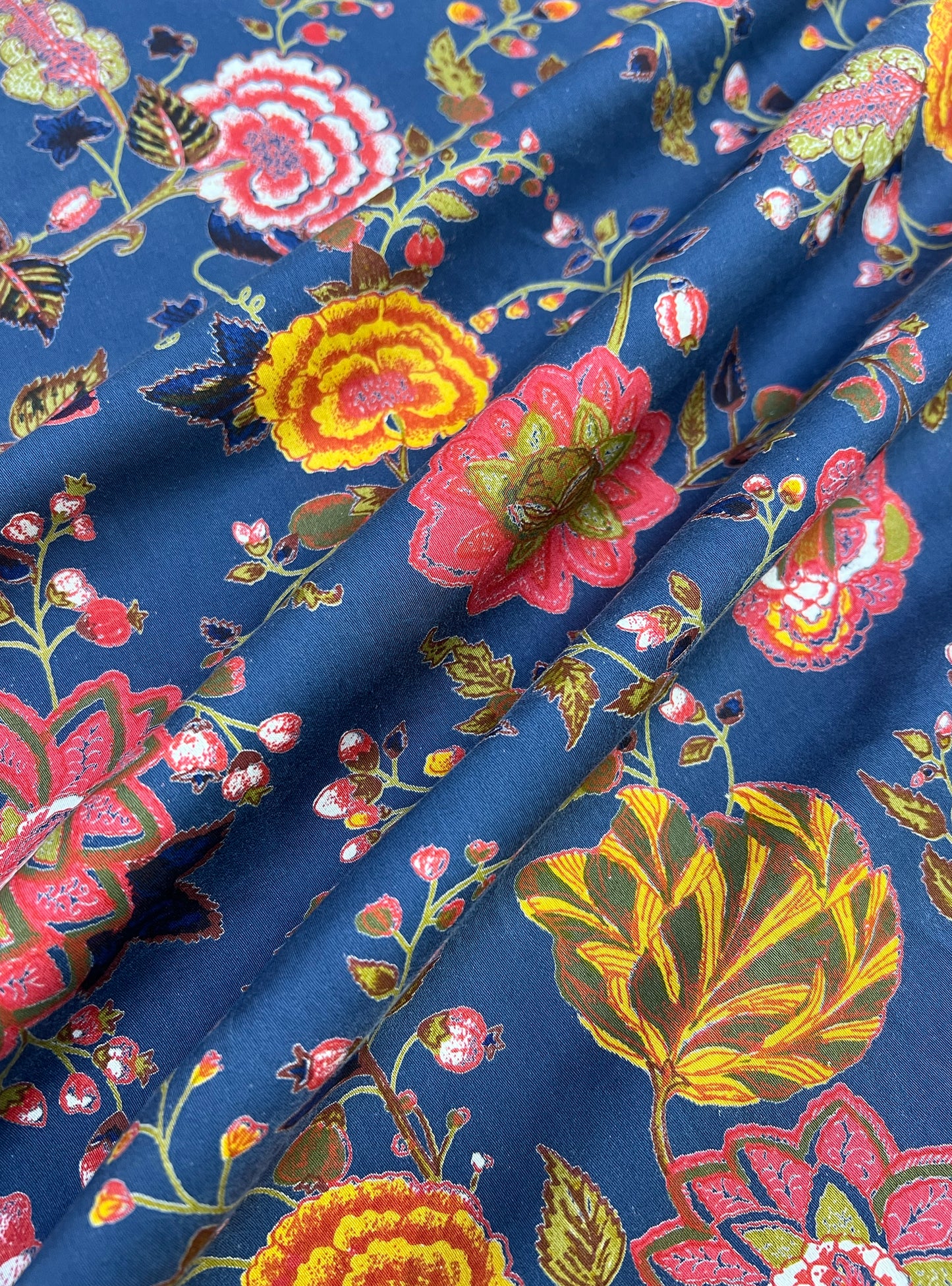 Cotton Satin Fabric  : Malabar Neelam
