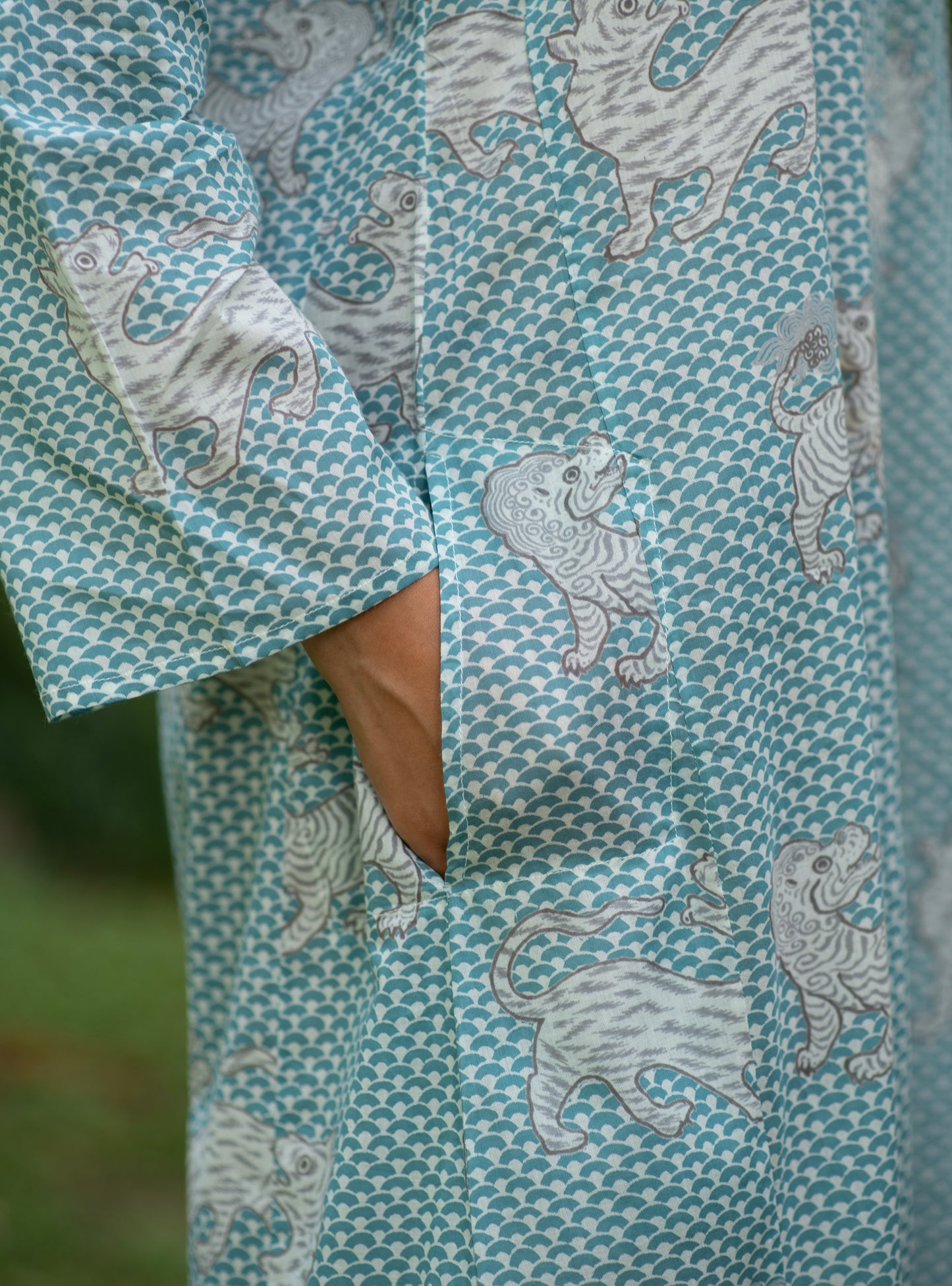 Mala Kaftan : Tiger Turq Voile