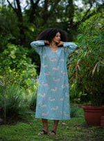 Mala Kaftan : Tiger Turq Voile