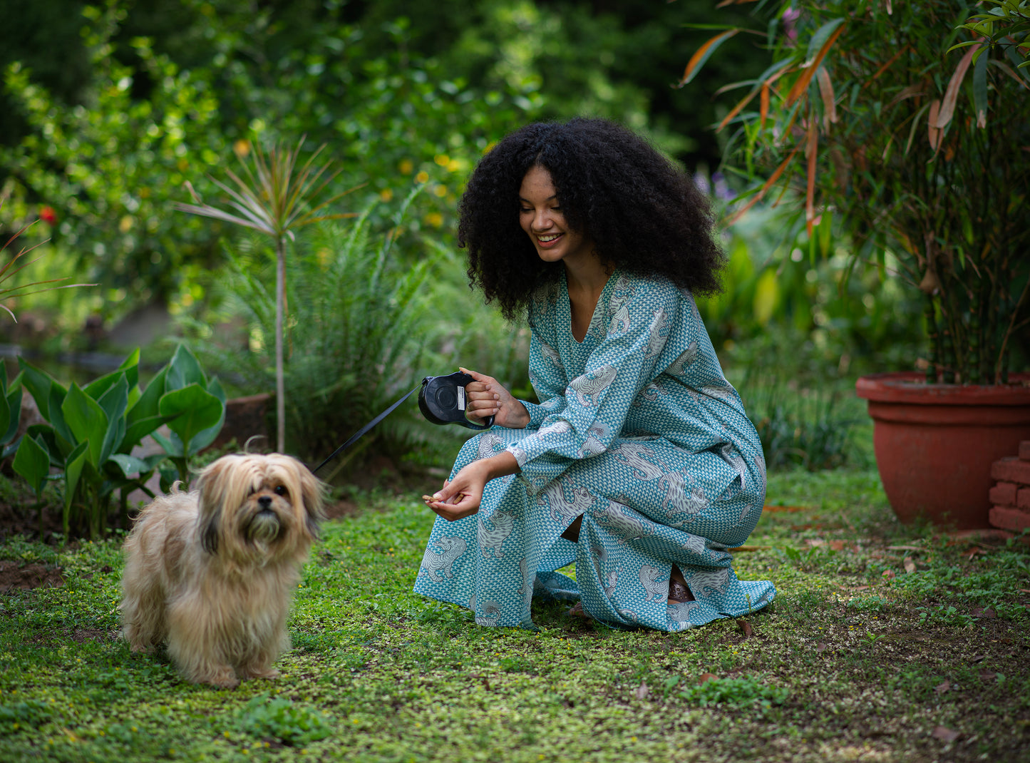 Mala Kaftan : Tiger Turq Voile