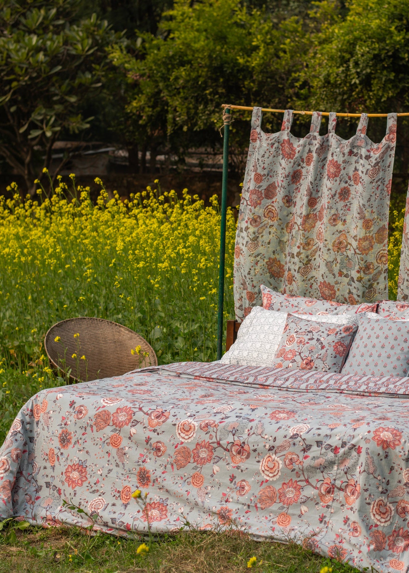 Printed Flat Bedsheet : Malabar Celeste Cambric