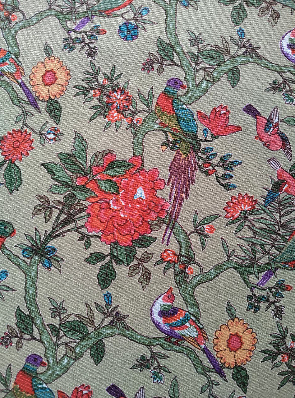 Printed Mat Set of 6 : Bird Lime Canvas