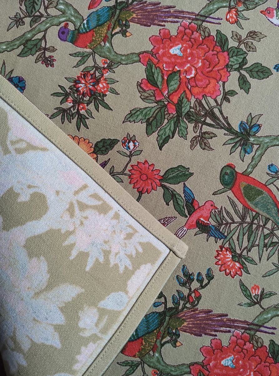 Printed Mat Set of 6 : Bird Lime Canvas